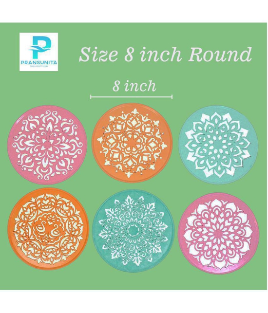 Vardhman Multicolour Acrylic Rangoli - Pack of 6