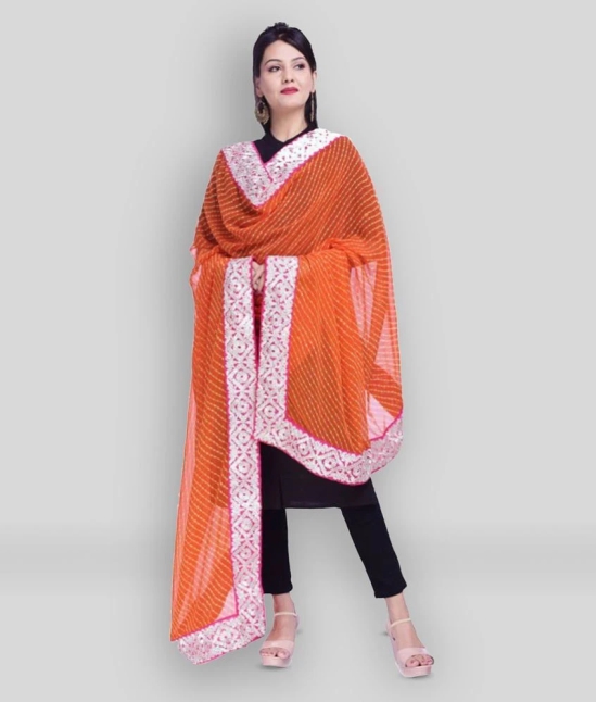 Apratim Orange Georgette Gota Patti Dupatta