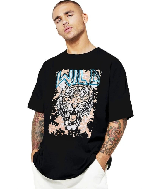 Leotude Cotton Blend Oversized Fit Printed Half Sleeves Mens T-Shirt - Black ( Pack of 3 ) - None