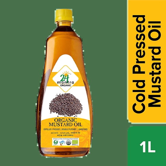 24 Mantra Organic Mustard Oil, 1 L Bottle