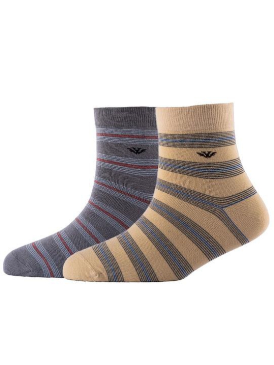 Men Pack Of 2 Striped Cotton Ankle Length Socks