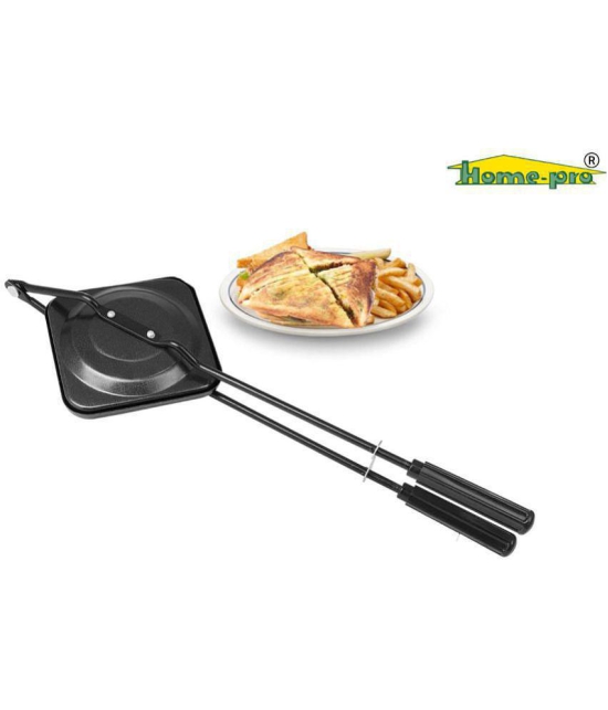 HomePro - Non-Stick Regular Gas Toaster, Sandwitch Maker, Gas Stove Toaster with spatter, Black