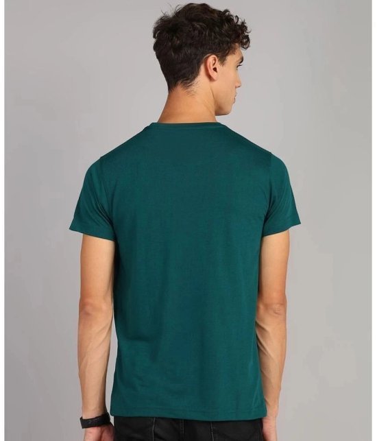 XFOX Cotton Blend Regular Fit Solid Half Sleeves Mens T-Shirt - Teal Blue ( Pack of 1 ) - None