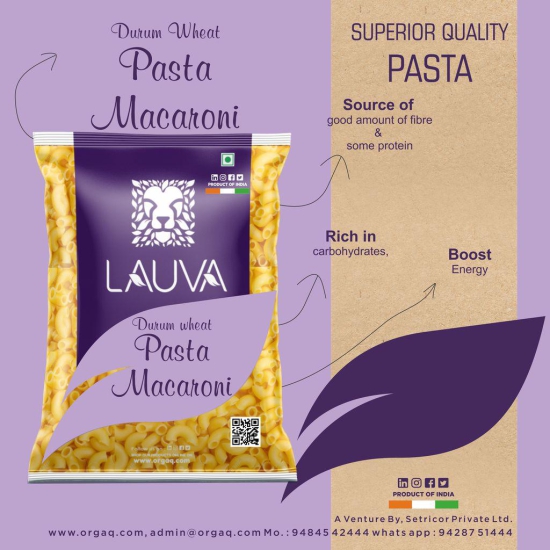 LAUVA Natural Durum Wheat Macaroni Pasta