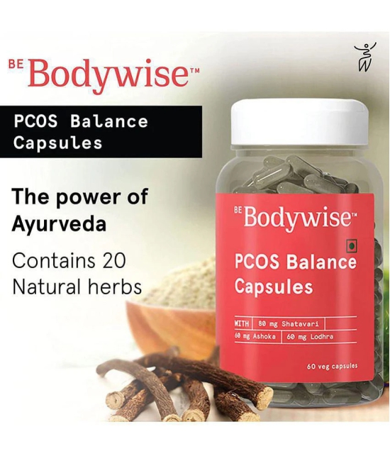 Bodywise PCOS Balance Capsules - 60 Veg Capsules | Regularises Periods, Assists in Weight Management, Reduces facial hair & acne