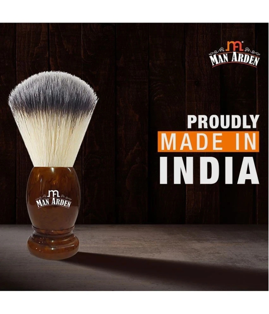 Man Arden Vintage Finish Premium Shaving Brush With Ultra Soft & Absorbent Bristles & Long Handle | Cruelty Free | For A Smooth Shave