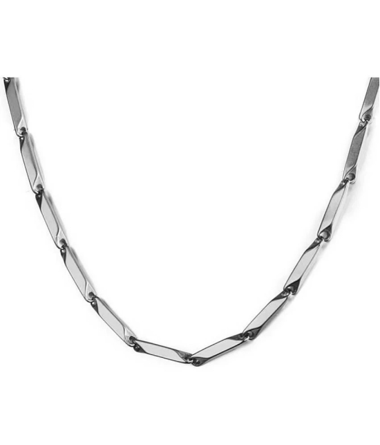 FASHION FRILL - Silver Plated Stainless Steel Chain ( Pack of 2 ) - None