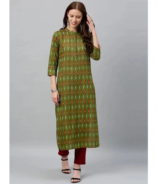 KIPEK - Green Rayon Womens Straight Kurti ( Pack of 1 ) - None