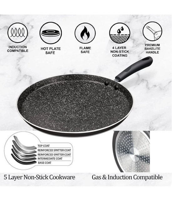 Milton Pro Cook Granito Induction Omni Tawa, 24 cm, Black