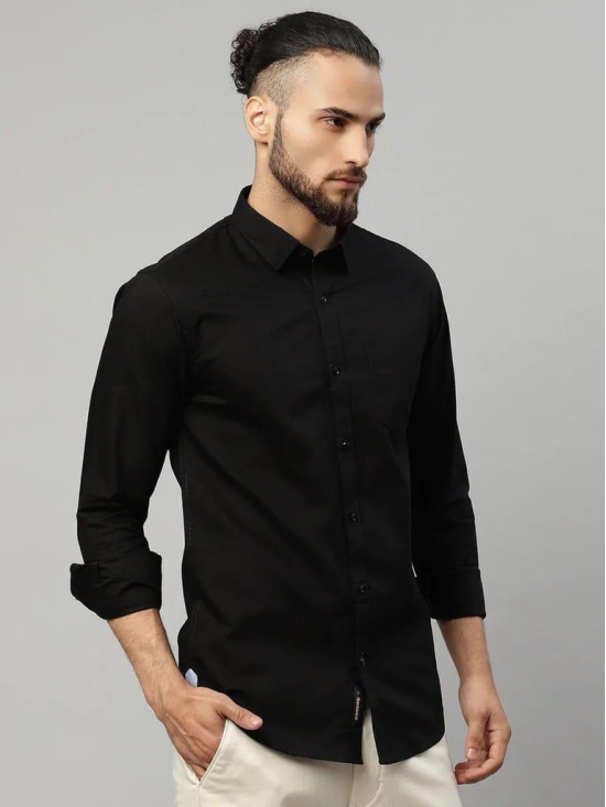 Rodamo  Men Black Slim Fit Casual Shirt