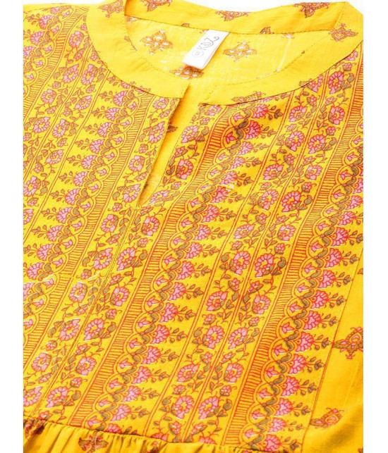 Kbz - Yellow Cotton Women's A-line Dress ( Pack of 1 ) - None