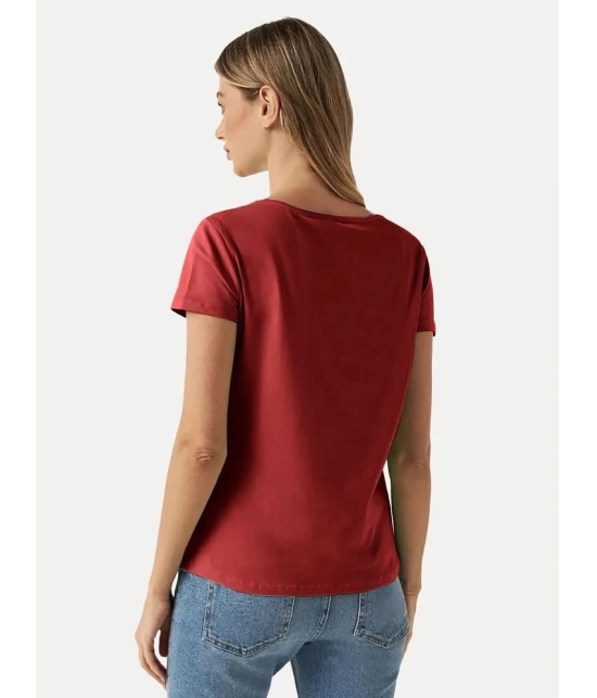 Radprix Red Cotton Regular Fit Womens T-Shirt ( Pack of 1 ) - None