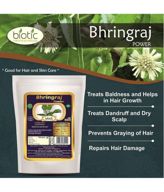 Biotic Bhringraj Powder(Eclipta Alba) Hair Scalp Treatment 100 g