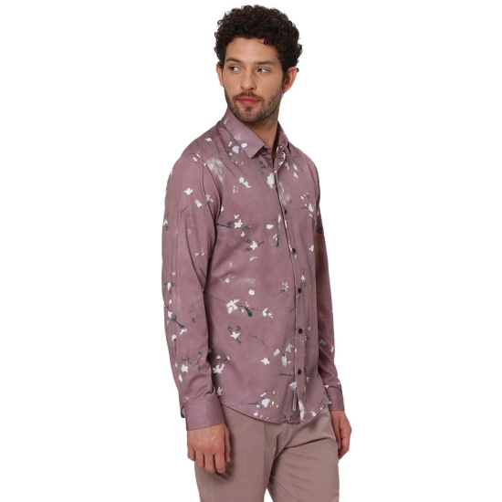 Pink Digital Print Slim Fit Casual Shirt