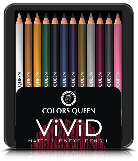 Colors Queen Vivid Matte Packof12 Lip Liner Pencil Multi 12