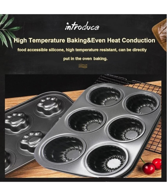 Dynore Aluminium Muffin Moulds 30 mL - Black