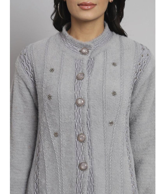 eWools.in Woollen Round Neck Women's Buttoned Cardigans - Grey ( ) - None