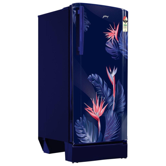 Godrej 180 L 3 Star Farm Fresh Crisper Technology With Jumbo Vegetable Tray Direct Cool Single Door Refrigerator (RD R190C THF FR BL, Floral Blue)