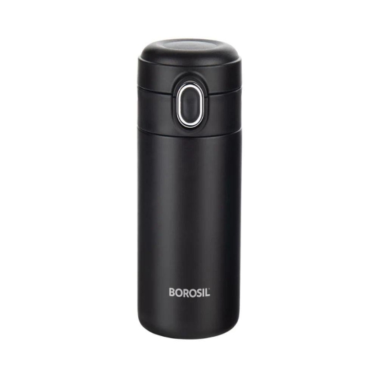 Borosil Stainless Steel Hydra Traveller 300 ML Vacuum Insulated Mug | Black | 1 Pc