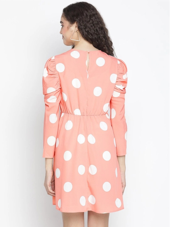 Oxolloxo Peach-Coloured Crepe A-Line Dress