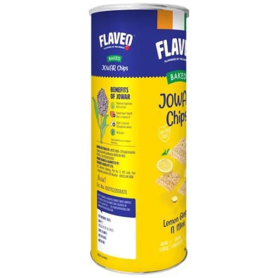 Flaveo Jowar Lemon Ginger Mint Chips, 150 Gm