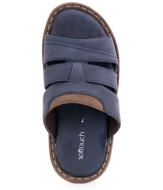 KHADIM - Blue Mens Slide Flip Flop - None