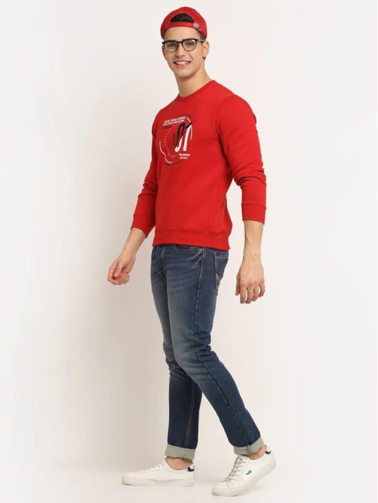 Rodamo  Men Red Printed Sweatshirt