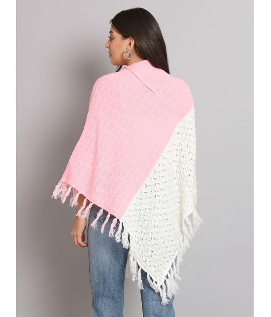 eWools.in Woollen Round Neck Women's Ponchos & Capes - Pink ( ) - None