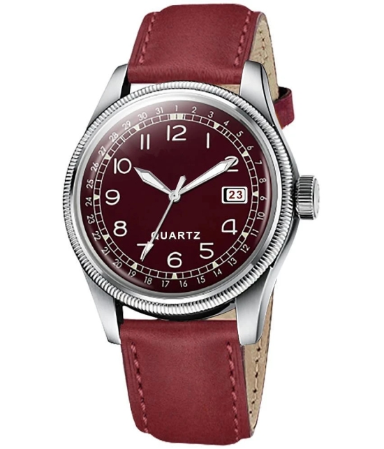 Newman Red Leather Analog Mens Watch