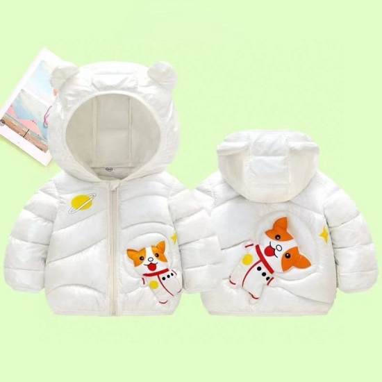 Unisex Cute Paws Jacket-White / 4-5 Years / 100