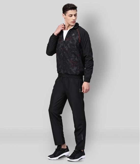 Alcis - Black Polyester Regular Fit Printed Mens Sports Tracksuit ( Pack of 1 ) - XL