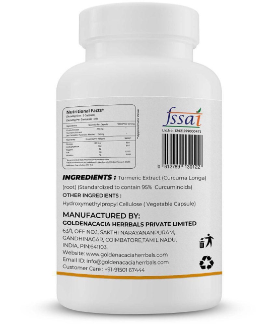 GOLDENACACIA HERRBALS Curcumin 500mg 60 Capsule 1 no.s