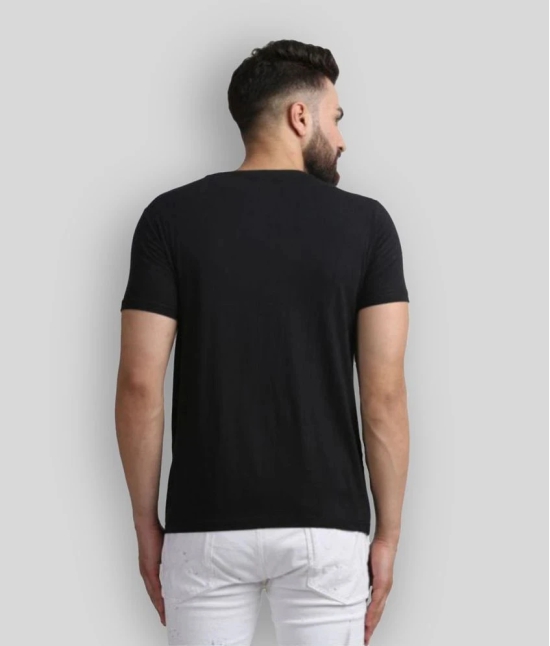 Leotude - Black Cotton Blend Regular Fit Mens T-Shirt ( Pack of 1 ) - None