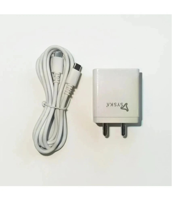 Syska Type C 3A Wall Charger - White