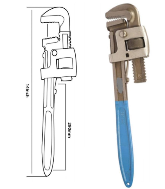 Manvi-Hand Tool Kit Set Pipe Wrench Heavy Duty 14