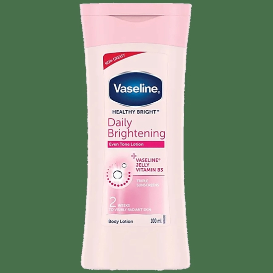 Vaseline Healthy Bright Daily Brightening Even Tone Body Lotion - Radiant Skin + Vaseline Jelly, Vitamin B3, Triple Sunscreens, 100 Ml