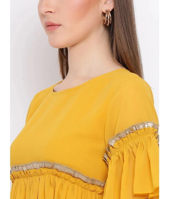 ALL WAYS YOU Polyester Yellow Fit And Flare Dress - - None