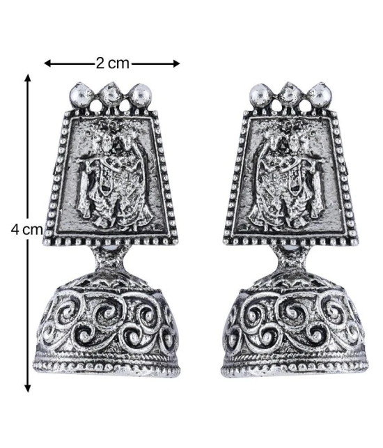 Silver Shine  Oxidised Wedding  Traditional jhumki Earring For Women Girl - Silver