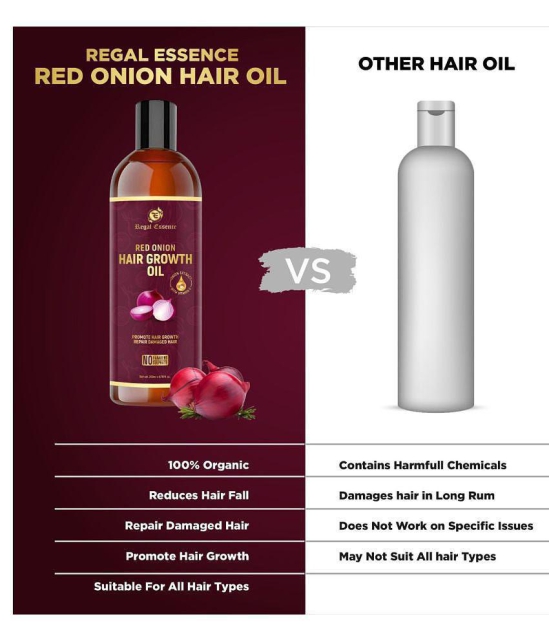 Regal Essence Red Onion Hair Oil For Hair Growth & Controls Hair Fall,Silicones & Synthetic Fragrance - 200ml(pack of 1)