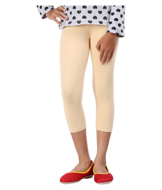 BEIGE,FUCSHIA AND PURPLE COLOURS CAPRI LEGGINGS FOR GIRLS - 9-10 Years