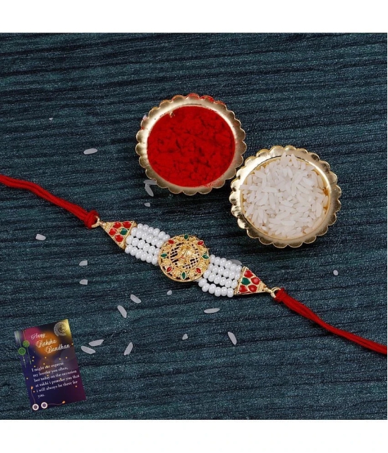 Silver Shine - Red Religious Rakhi ( Pack of 2 ) - None