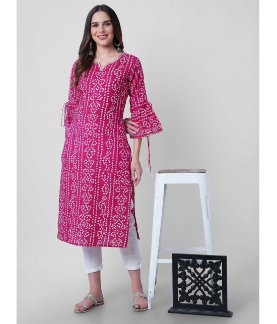 GOD BLESS - Pink Rayon Womens Straight Kurti ( Pack of 1 ) - None