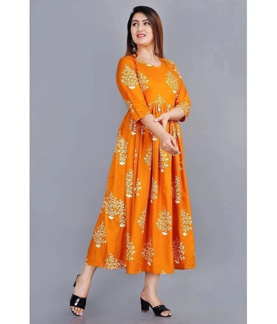 SIPET - Mustard Rayon Womens Anarkali Kurti ( Pack of 1 ) - None