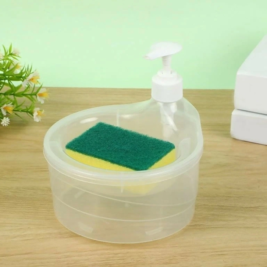 Double Layer Liquid Soap Dispenser and Sponge Holder Bottle for Hotel Kitchen