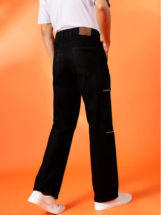 BWOLVES Men''s Clean Look Baggy Jeans: Effortless Style in Dark Shade, No Fade Black Denim-38