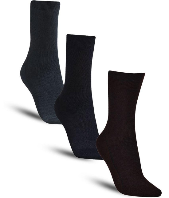 Dollar Cotton Blend Men's Self Design Black Ankle Length Socks ( Pack of 3 ) - Black