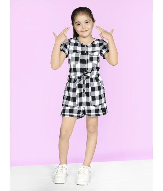 Naughty Ninos - Black Cotton Girls Playsuit ( Pack of 1 ) - None