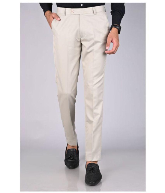 MANCREW - Cream Polycotton Slim - Fit Men's Formal Pants ( Pack of 2 ) - None