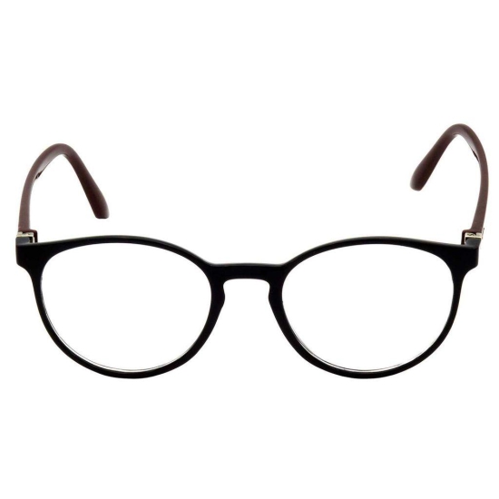 Hrinkar Trending Eyeglasses: Brown and Black Oval Optical Spectacle Frame For Men & Women |HFRM-BK-BWN-14