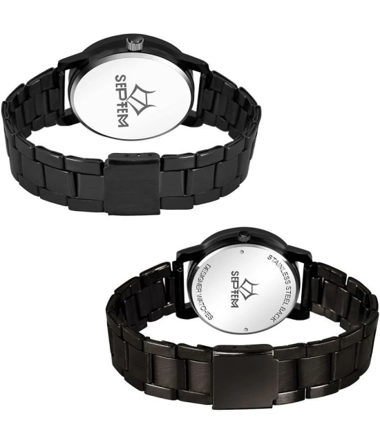 Septem Black Metal Analog Mens Watch